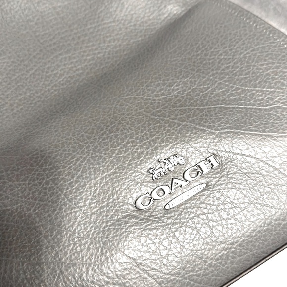 Women’s Coach xl Marlow Bag 11x13 Pebble leather & suede Heather Gray .NWT - Picture 6 of 16